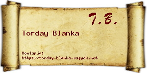 Torday Blanka névjegykártya